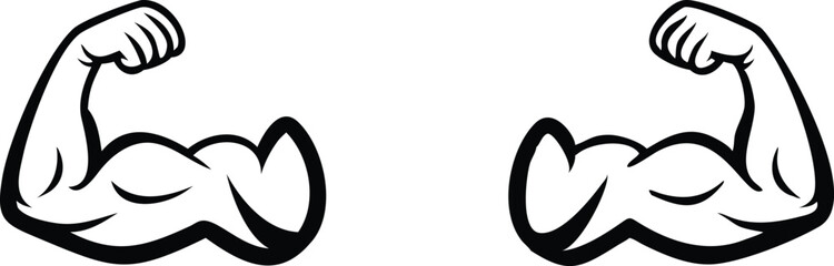 Obraz premium Biceps. Muscle icon. Gym logo. Vector illustration