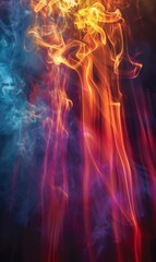 Abstract swirls of colorful smoke. AI.
