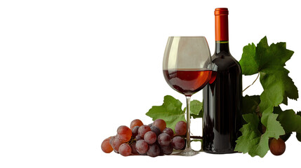 Fototapeta premium Red and white wine with grapes