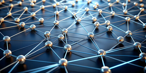 An abstract network of interconnected nodes, connection, communication, technology, digital, internet, matrix, web