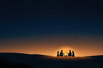 A close-up image of a fire burning on a dark black background. Ideal for adding a dramatic touch to designs. Beautiful simple AI generated image