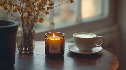 Flickering candlelight casts a warm glow upon the quiet church, creating a serene and festive atmosphere for Christmas