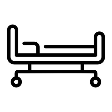 recommend clip art: hospital bad Line Icon