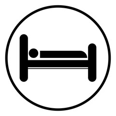 Silhouette of a person. Bed icon vector template. Sleep bed icon simple design. sleeping icon