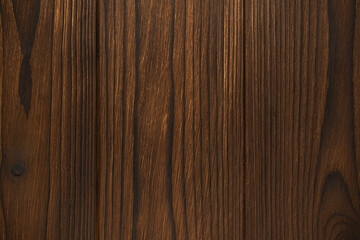 Naklejka premium Dark Brown Wooden Planks Background with Natural Wood Grain Texture for Design Projects