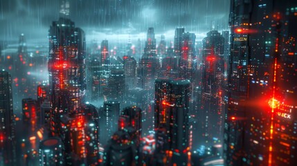 Obraz premium Futuristic sci-fi background with a digital world and virtual reality simulations