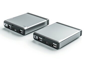 External Drive Bays isolated on white background. 3D rendering.