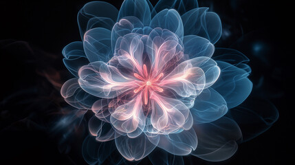Translucent Petals in Gradient Flower Formation