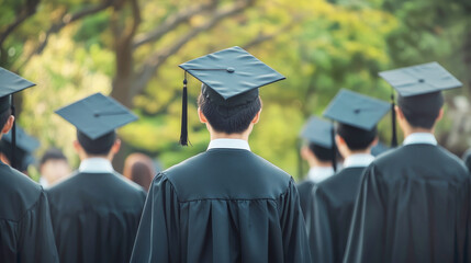 College or University Graduates in Academic Gowns