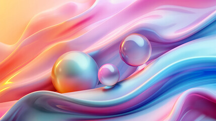 Delicate Floating Bubble with Rainbow Reflection