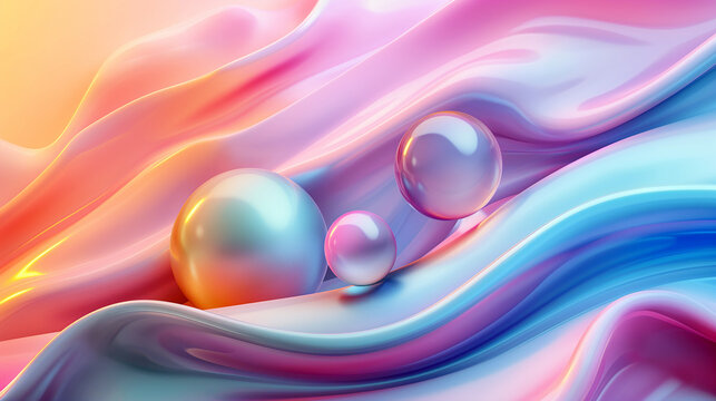 Delicate Floating Bubble with Rainbow Reflection