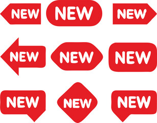 New tag, label set. Vector illustration