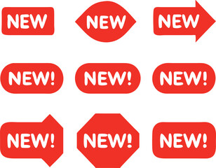 New tag, label set. Vector illustration