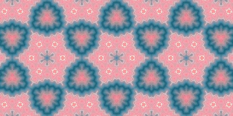 Abstract Pink White Blue Pastel Kaleidoscope Geometry Psychedelic Art Pattern Background