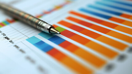 グラフとボールペン