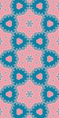 Abstract Pink White Blue Pastel Kaleidoscope Geometry Psychedelic Art Pattern Background