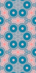 Abstract Pink White Blue Pastel Kaleidoscope Geometry Psychedelic Art Pattern Background