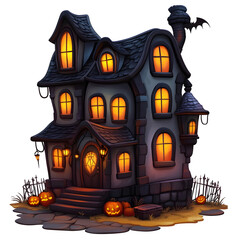 Warm and Spooky Haunted House for Halloween Decor