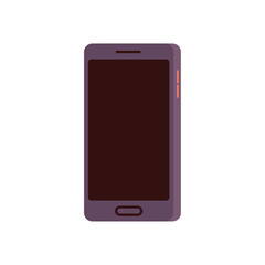 Mobile smart phone with displaying, first smartphone with single-button cell device, cell gadget, cellphone, smartphone flat vector illustration.