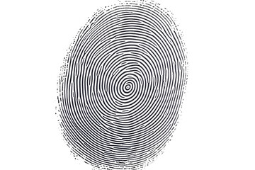 Black fingerprint displayed on a plain white background