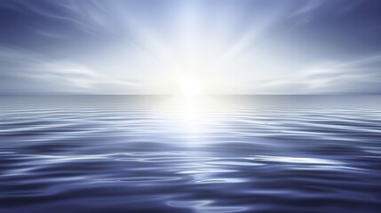 Obraz premium Abstract Blue Blurred Background with Light Sky Blue Color Gradient, Soft Clouds, and Calm Sea Water Texture. Bright Summer Day, Clear Sky, and Minimalistic Vector Illustration in a Realistic Photo St