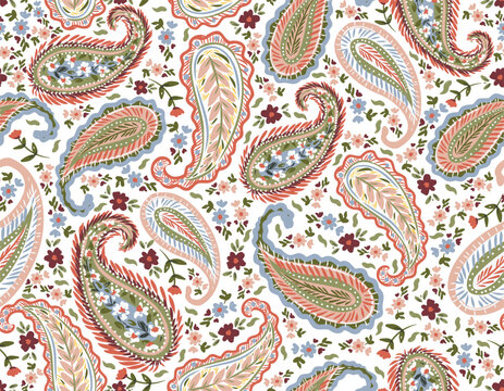 Romantic floral paisley pattern,  Persian pattern  Indian floral pattern, Vector Illustration
