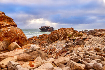 Eine Reise durch Südafrika. Schiffswrack bei Kap Agulhas