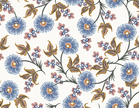 Romantic Boho floral pattern,  Persian pattern  Indian floral pattern, Vector Illustration ,