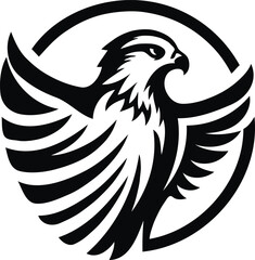 Eagle silhouette vector art illustration