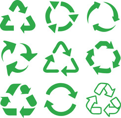 Recycling icon collection. Vector 