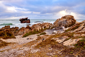 Eine Reise durch Südafrika. Schiffswrack bei Kap Agulhas