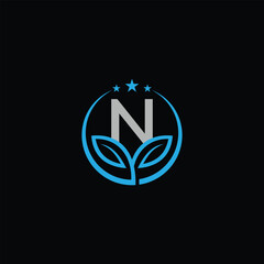 Natural Care Symbol With Letter N Logo