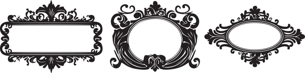 Set frames. Hand drawn vector illustration