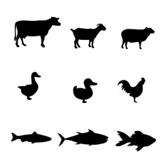 farm animals silhouettes