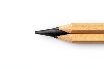 Fototapeta premium Vibrant Spectrum of Colorful Wooden Pencils Arranged in a Row on White Background - Back to School Concept. Beautiful simple AI generated image