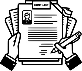 Contract document vector icon. filled flat sign for mobile concept sign, symbol, vector, art