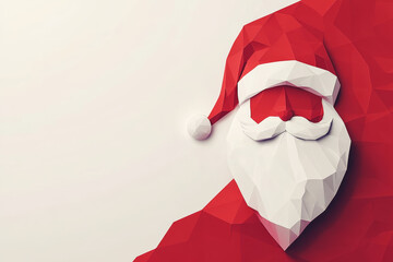 Festive Christmas Background Featuring Abstract Santa Design with Space for Text