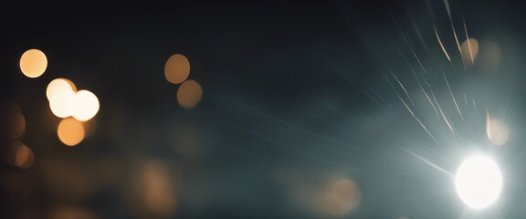 Close up view of a light ray on a black backdrop