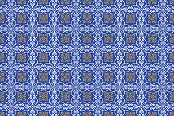 Oreintal Flora Damask Seamless pattern  embroidery, Indian style.  art ornament print.Design for carpet, cover,wallpaper, wrapping, fabric, clothing 
