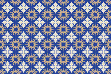 Oreintal Flora Damask Seamless pattern  embroidery, Indian style.  art ornament print.Design for carpet, cover,wallpaper, wrapping, fabric, clothing 