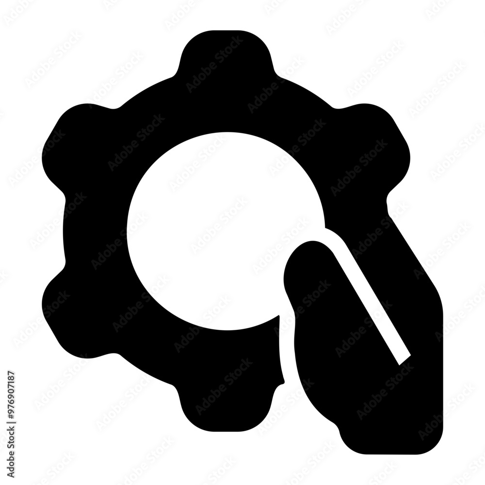 Sticker gear solid icon