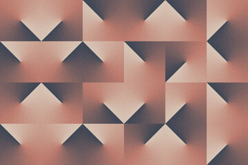 This seamless vector pattern displays a geometric mosaic with a grainy texture and a dynamic radial gradient in soft, earthy tones