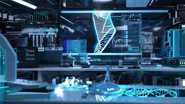 AI algorithms help create and test novel genetic recombination methods in this state-of-the-art lab.