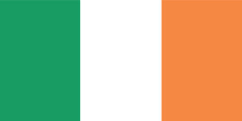 ireland flag official national flag standard colors standard size for independence day, national day celebrations 17 March isolated vector illustration editable eps 10.
