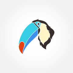Logo Illustration Mascot Of Toucan With Lining