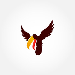 Logo Illustration Mascot Of Toucan With Illustration Of Basket Ball