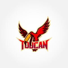 Logo Illustration Mascot Of Toucan With Illustration Of Basket Ball