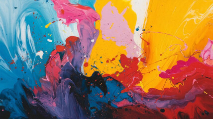 Bright colorful hand painted simple abstraction, vivid colors