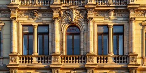 Embrace the elegance of historical architecture in a 4K ultra HD High Quality photo of building facade