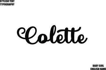 Colette Female Name - in Stylish Cursive Typography Text